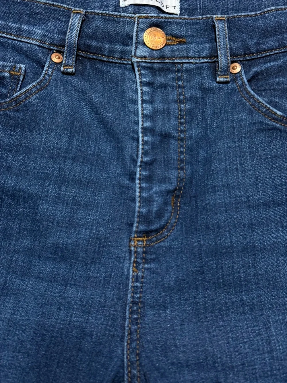 Loft Bermuda Jean Shorts Women’s 10/30 Blue Dark Wash Denim Cut Offs Casual Jort